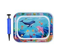Cat Water Bed, Sensory Water Mat, Waterproof PVC Design Stain-Resistant Pet Cooling Pad, Sleeping Comfort for Home or on Short Trips, 27.56x19.69 Inches, Blue, 220g