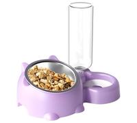 Cat Water Bowl, Dog Feeding Dish, Adjustable Pet Bowl, Kittens Food Dish, Puppy Feeding Set, Pet Bowl with Dispenser, Pet Care Accessories for Kitten and Puppy 28 x 14,5 x 20,5 cm