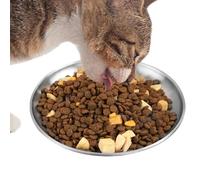 Cat Water Bowl, Shallow Feeding Plate, Stainless Steel Cat Food Plate, High Hygiene Nutritional Station, Reinforced Resistant Alloy, Efficient Dining Management for Kitchen Usage