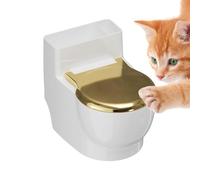 Cat Water Bowl - Toilet-Shaped Pet Dish, Anti-Spill Raised Design with Non-Slip Base, Stainless Steel Drinking Bowl, Home Indoor Bathroom Kitchen Accessory for Cats Puppies Small Dogs