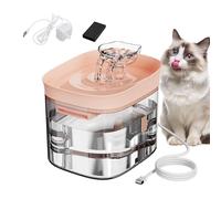 Cat Water Fountain - 1.8L Ultra-Quiet Automatic Pet Drinking Fountain with Transparent Tank | Compact Dog Water Dispenser with Filters For Home, Office & Travel | Easy To Clean