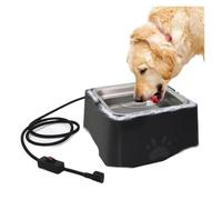 Cat Water Fountain, Bebedero calefactado Grande de 3,2 litros for Perros, for Exteriores, con Soporte extraíble de Acero Inoxidable.,for Cats(Black,EU)