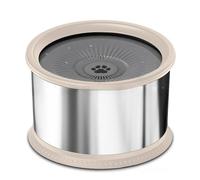 Cat Water Fountain, Bebedero for Perros de 6,5 L, de Acero Inoxidable, antiderrame, de Flujo Lento y sin Salpicaduras, con Alfombrilla Antideslizante.,for Cats(Beige)