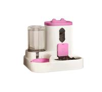 Cat Water Fountain, Dispensador automático 2 en 1 de Comida y Agua for Gatos - Comedero por Gravedad con Temporizador programable, no Requiere Electricidad,for Cats(Plum)