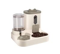 Cat Water Fountain, Dispensador automático 2 en 1 de Comida y Agua for Gatos - Comedero por Gravedad con Temporizador programable, no Requiere Electricidad,for Cats(Gray)