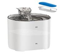 Cat Water Fountain, Pet Water Dispenser, 7.36x6.42x5.63 Inches Compact Quiet USB-Powered, Filtered Bowl for Dog Cats, Drinking, Home Indoor Travel Outing, White