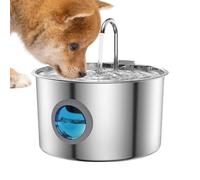 Cat Water Fountain - Quiet Stainless Steel Waterer, 3.2L Automatic Pet Fountain with Splash-Proof Drinking Bowl, Low-Noise Water Feeder for Cats and Dogs, Indoor Use in Apartment, Kitchen, Living Room