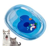 Cat Water Mat, Dog Cooling Pad, Fish Sensory Game, Leakproof PVC, Portable Splash- Design, Crate Bed Floor Indoor Outdoor, 30.71x24.02x0.39