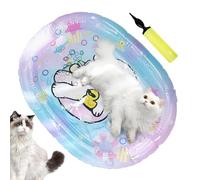 Cat Water Mat, Sensory Play Pad, 50 x 64 cm/19,69 x 25,2 77 x 103 cm/30,31 x 40,55 Inches Thickened Inflatable Design, Foldable, Cooling Effect, 1 Piece for Indoor and Travel Use PVC