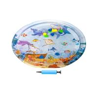 Cat Water Mat, Thickened Sensory Waterbed with Floating Fish, Enrichment Cooling Pad, Interactive Pet Water Bed for Indoor, Outdoor Play, Fun Summer Activity for Kittens and Cats, 24x24x3cm