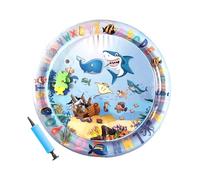 Cat Water Mat, Thickened Sensory Waterbed with Floating Fish, Enrichment Cooling Pad, Interactive Pet Water Bed for Indoor, Outdoor Play, Fun Summer Activity for Kittens and Cats, 24x24x3cm