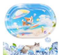 Cat Water Mat Toy - 105x74cm Cooling Inflatable with Pump | Cat Water Play Mat Pet Bed for Small Medium Large Puppy Kitten Home Outdoor Yard Garden Patio Camping Travel Summer