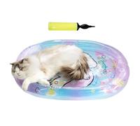 Cat Water Play Mat, alfombrilla de agua de gato,Juguete de agua sensorial para gatos - Juguete interactivo de enfriamiento rectangular plegable, almohadilla engrosada para perros, gatito, alma