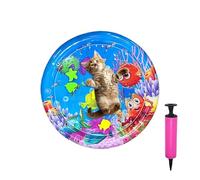 Cat Water Play Mat, Inflatable Cooling Cushion, Thickened Water sBed with Pump, 25.59 Inch Blue for Floor Fun, Daily Travel, Outdoor Heat Enrichment Toys, Home Pet Activity PVC