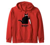 Cat What? Divertida Camisa de Gato Negro, Gato Asesino con Cuchillo Sudadera con Capucha