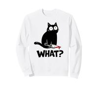 Cat What? Funny Black Cat with Knife Men Women Sudadera