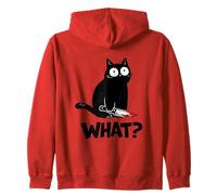 Cat What? Funny Black Cat with Knife Men Women Sudadera con Capucha