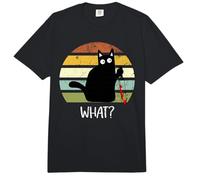 Cat What? Funny Halloween Black Cat with Knife Comfort Colors Adult Heavyweight T-Shirt