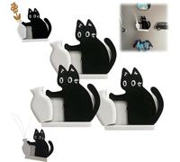 Cat Whiskers Holder,Black Cat Refrigerator Magnet Vase,Cute Acrylic Cats Pet Memorial Refrigerator Ornament,Cats Lover Gift Keepsake for Home & Kitchen (3)
