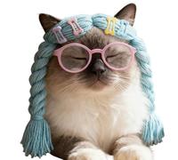 Cat Wig - Cosplay Braids and Glasses | Kittens Puppies Funny Pet Headwear with Soft Adjustable Fit, Ideal for Party Holiday Christmas Birthday Carnival Photoshoots and Themed Dress Up