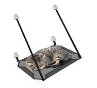 Cat Window Hammock Bed - Features Industrial Strength PVC Suction Cups and Breathable Washable Fabric To Provide A Secure Elevated Resting Seat | Mounted Window Cat Perch Shelf Nest