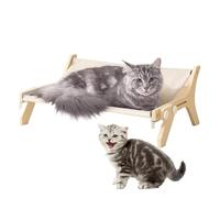 Cat Window Perch, Wooden Hammock with Machine Washable Double-Sided Bed Cover, Sturdy & Comfortable Window Resting Seat, Easy-To-Install Household Pet Supply, Ideal for Cats of