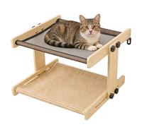Cat Window Perch, Wooden Pet Hammock, Floating Sleeping Bed, 45 × 35 cm Comfort Supply, Compact Lifestyle Accessory, Reliable Bedroom Setup, for Home Farmhouse Apartment Study Cabinet Windowsill
