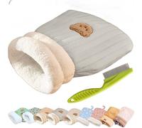 Cat Winter Sleeping Bag, Cat Sleeping Bag, Cat Bed Cave Sleeping Bag, Soft Plush Large Cat Sack Self Warm Cat Bed, Semienclosed Cat Sleeping Bag Bed for Cats and Small Dog (M,C-Blue-Gray)