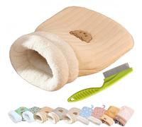 Cat Winter Sleeping Bag, Cat Sleeping Bag, Cat Bed Cave Sleeping Bag, Soft Plush Large Cat Sack Self Warm Cat Bed, Semienclosed Cat Sleeping Bag Bed for Cats and Small Dog (L,C-Light Brown)