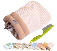 Cat Winter Sleeping Bag, Cat Sleeping Bag, Cat Bed Cave Sleeping Bag, Soft Plush Large Cat Sack Self Warm Cat Bed, Semienclosed Cat Sleeping Bag Bed for Cats and Small Dog (L,B-Off-White)