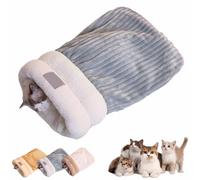 Cat Winter Sleeping Bag, Cat Sleeping Bag, Cat Sleeping Bag for Indoor Cats, Winter Cat Sleeping Bag, Sleeping Bags for Cats, Pet Sleeping Bag, Winter Warm Sleeping Bag, Plush Soft Pet Bed (Blue-M)