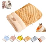 Cat Winter Sleeping Bag, Cat Sleeping Bag, Plush Soft Pet Bed, Cozy Cat Beds for Indoor Cats, Cold Weather Self Warming Cat Cave Bed, 360° Wrap Comfortable Pet Snuggle Sack(B)
