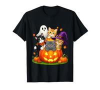 Cat Witch Mummy Ghost Kitten Pumpkin Halloween Spooky Season Camiseta
