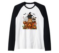 Cat Witch Mummy Ghost Kitten Pumpkin Halloween Spooky Season Camiseta Manga Raglan