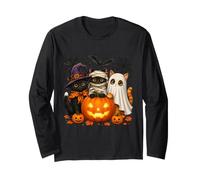 Cat Witch Mummy Ghost Kitten Pumpkin Halloween Spooky Season Manga Larga