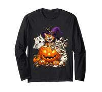 Cat Witch Mummy Ghost Kitten Pumpkin Halloween Spooky Season Manga Larga