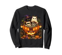 Cat Witch Mummy Ghost Kitten Pumpkin Halloween Spooky Season Sudadera