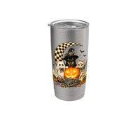 Cat Witch Mummy Ghost Kitten Pumpkin Halloween Spooky Season Vaso térmico de acero inoxidable de doble pared