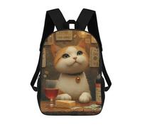Cat with Cheese And Wine Mochila De Viaje Resistente Al Agua, Bolsa Para Computadora Para Adolescentes, Niñas, Niños, Mujeres Y Hombres 17inch