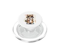 Cat with Sunglasses Playing Recorder Music PopSockets PopGrip para MagSafe