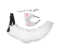 Cat Wolf Ears and Tail Set, Halloween Party Cosplay Set de Cuero Colcher de Cuello Coloca Flexible para Cosplay para Niños (#4)