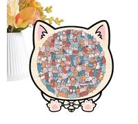 Cat Wooden Puzzle - 135 Pieces Realistic Fun Challenging Toy | Cat Wooden Jigsaw Puzzles for Lovers, Adults, Kids, Wall Shelf, Home, Family, Friends with Interactive and Decorative Design