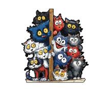 Cat Wooden Puzzle, 3D Irregular Realistic Toy, Wood Challenging Jigsaw