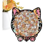 Cat Wooden Puzzle - Animal Jigsaw Game, Realistic 135-Piece Toy for Adults, Creative Puzzle with Challenging Design, Family Activity, Wooden Brain Teaser for Kids and Friends