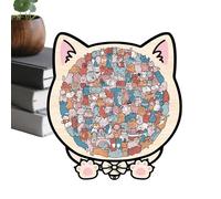 Cat Wooden Puzzle - Animal Jigsaw Game, Realistic 135-Piece Toy for Adults, Creative Puzzle with Challenging Design, Family Activity, Wooden Brain Teaser for Kids and Friends