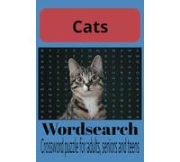 Cat Wordsearch: Cats, Cat breeds and Cat necessities | 6x9 ,110 pages | 50+ puzzles... Gifts for vacations, Holidays and free times.