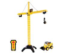 Cat® Workforce - Grúa RC Inalámbrica de 127 cm con Rotación 360°, Luces, Control Remoto, Bola de Demolición, Figura y Mini Cargadora | Juguete de Construcción para Niños +5 Años