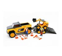 Cat® Workforce | Set Camioneta y Mini Cargadora - Juego de 15 Piezas con 2 Vehículos, 2 Figuras Articuladas 10 cm, Conos y Herramientas - Juguete de Construcción Infantil 3+ Caterpillar