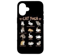 Cat Yoga Poses Cats Practicing Mindfulness Meditation Kitten Carcasa para iPhone 16