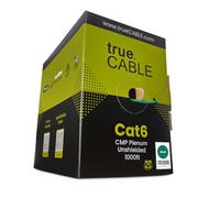 CAT6 Plenum (CMP), Bulk Cable Ethernet de cobre desnudo, sólido de 1000 ft, 550 MHz, ETL disponible, 23 AWG 4 PAIR, par trenzado sin blindaje (UTP), truecable